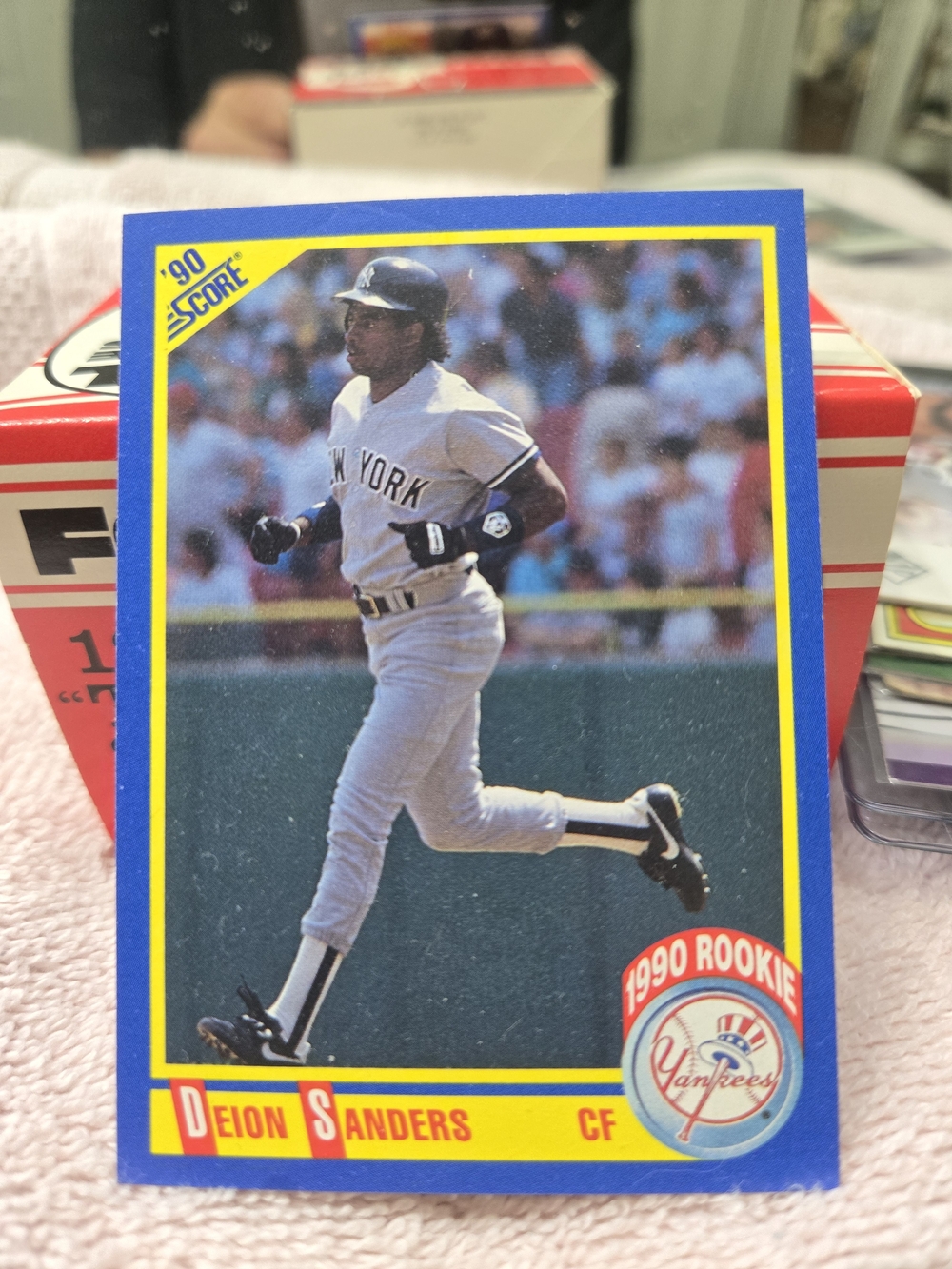 Deion Sanders 1990 Rookie Trading Card - Blue/Yellow